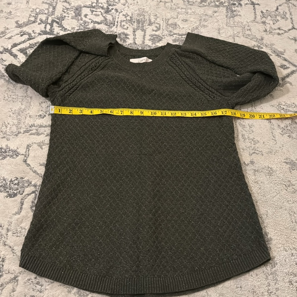 Loft Olive Green Sweater Size: Small/Medium - Picture 8 of 9